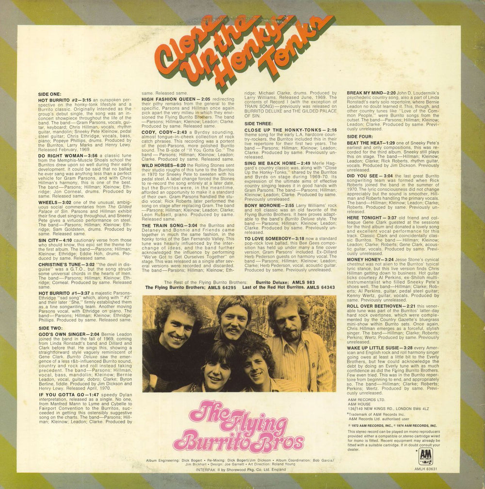 The Flying Burrito Brothers Close Up The Honky Tonks - EX UK 2-LP vinyl record set (Double LP Album)