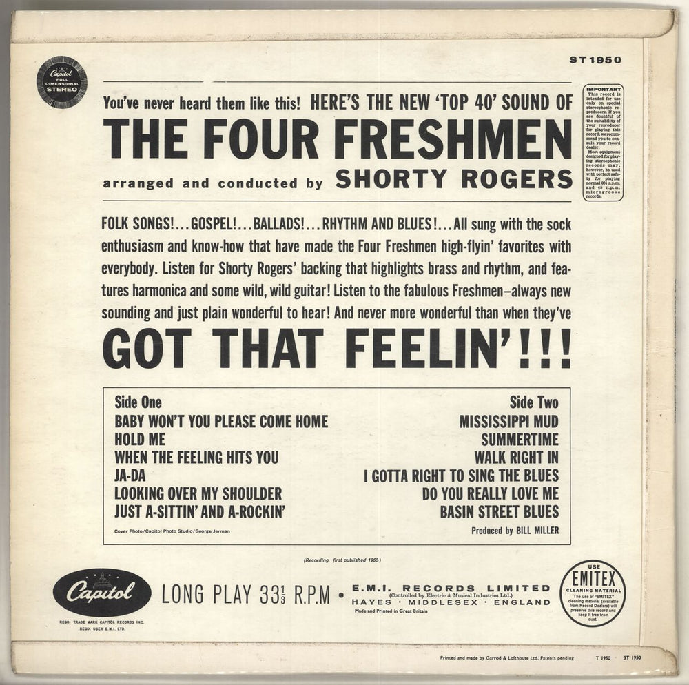 The Four Freshmen The Four Freshmen Got That Feelin' UK vinyl LP album (LP record)