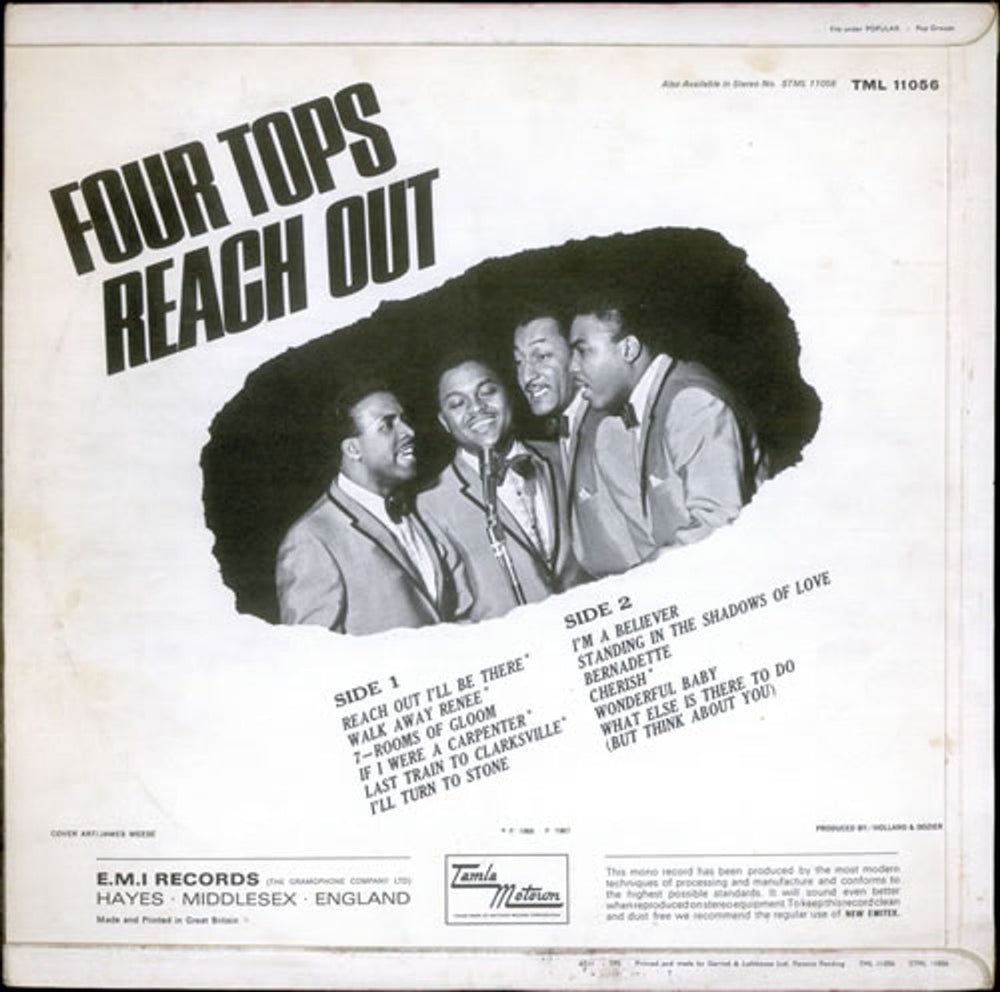 The Four Tops Reach Out UK vinyl LP album (LP record) FTPLPRE522967