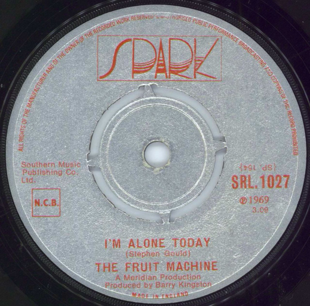 The Fruit Machine I'm Alone Today UK 7" vinyl single (7 inch record / 45) SRL.1027