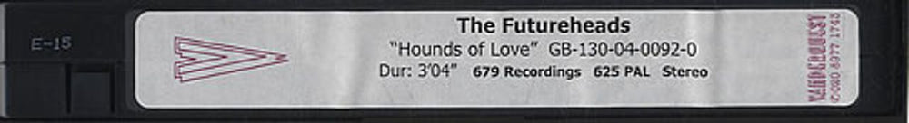 The Futureheads Hounds Of Love UK Promo video (VHS or PAL or NTSC) PROMO VIDEO