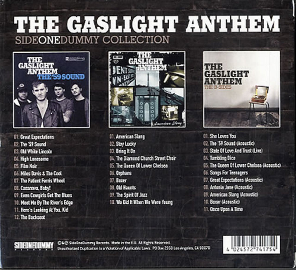 The Gaslight Anthem Side One Dummy Collection UK 3-CD album set (Triple CD) T6G3CSI628761