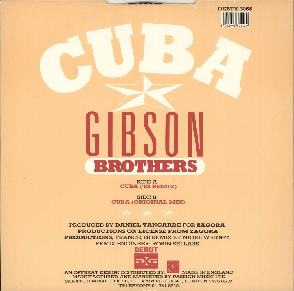 The Gibson Brothers Cuba - '88 Remix UK 12" vinyl single (12 inch record / Maxi-single) 5013993305569