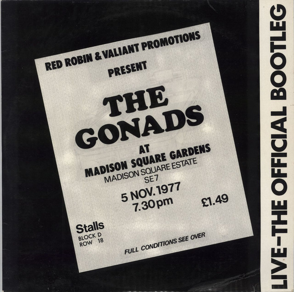 The Gonads Live-The Official Bootleg UK 2-LP vinyl record set (Double LP Album) SYNDLP8