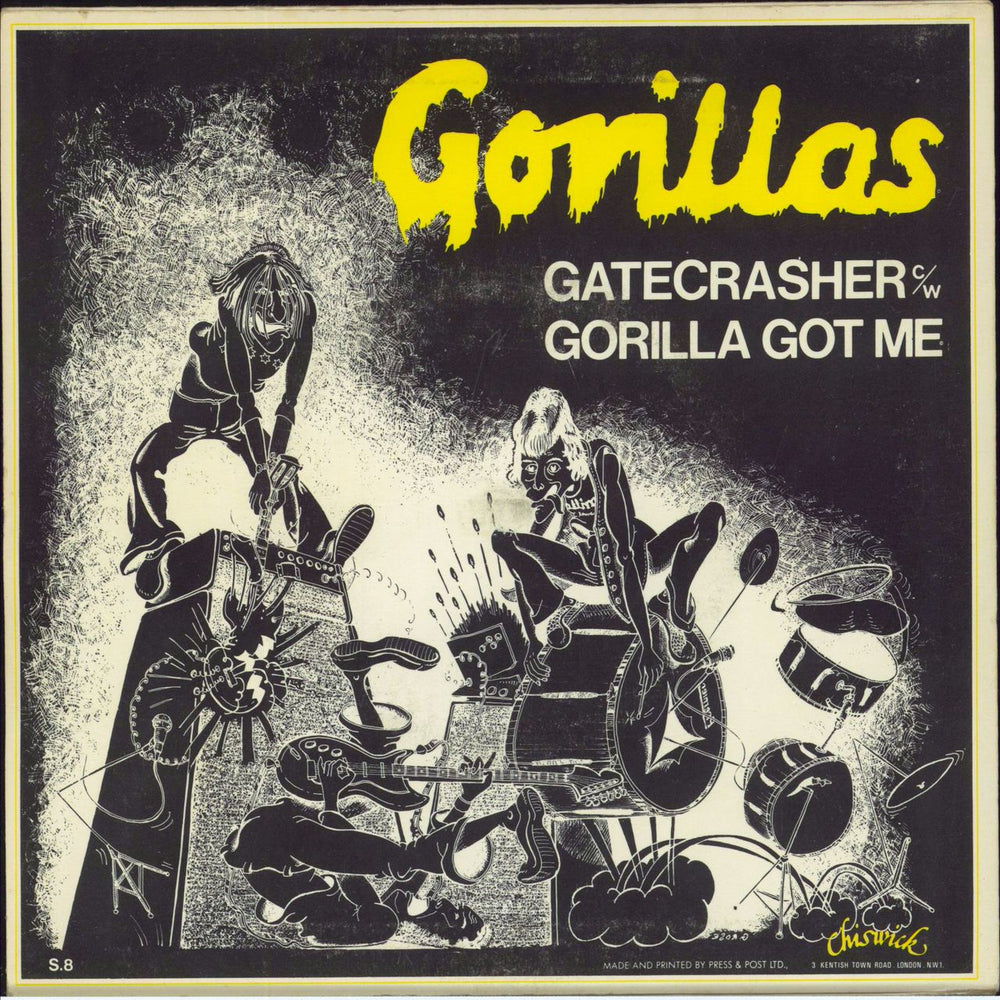 The Gorillas Gatecrasher - 2nd UK 7" vinyl single (7 inch record / 45)