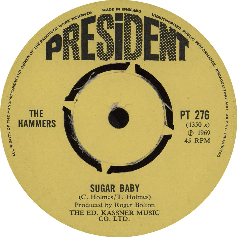 The Hammers Sugar Baby UK 7" vinyl single (7 inch record / 45) PT276