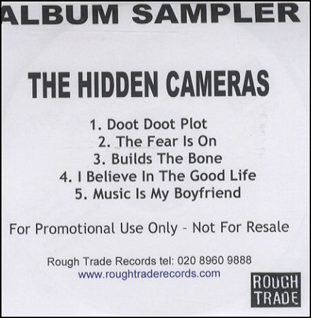 The Hidden Cameras Album Sampler UK Promo CD-R acetate CD-R ACETATE