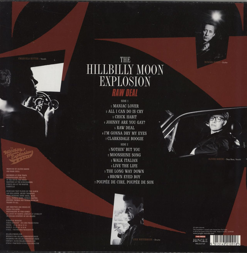 The Hillbilly Moon Explosion Raw Deal - Red Vinyl UK vinyl LP album (LP record) 5013145210918