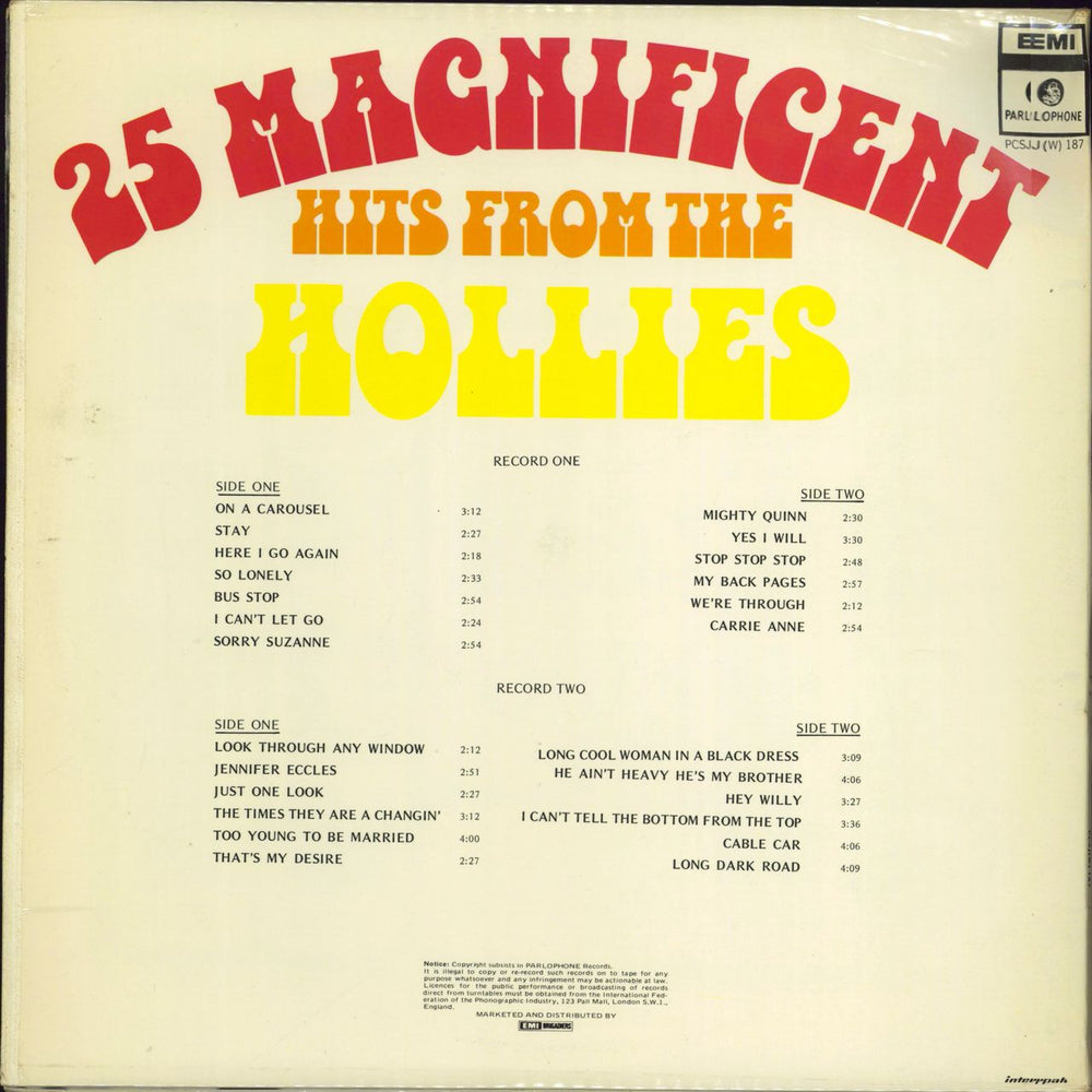 The Hollies 25 Magnificent Hits From The Hollies South African 2-LP vinyl record set (Double LP Album)