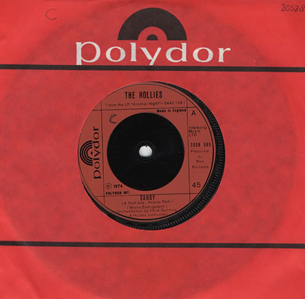 The Hollies Sandy UK 7" vinyl single (7 inch record / 45) 2058595