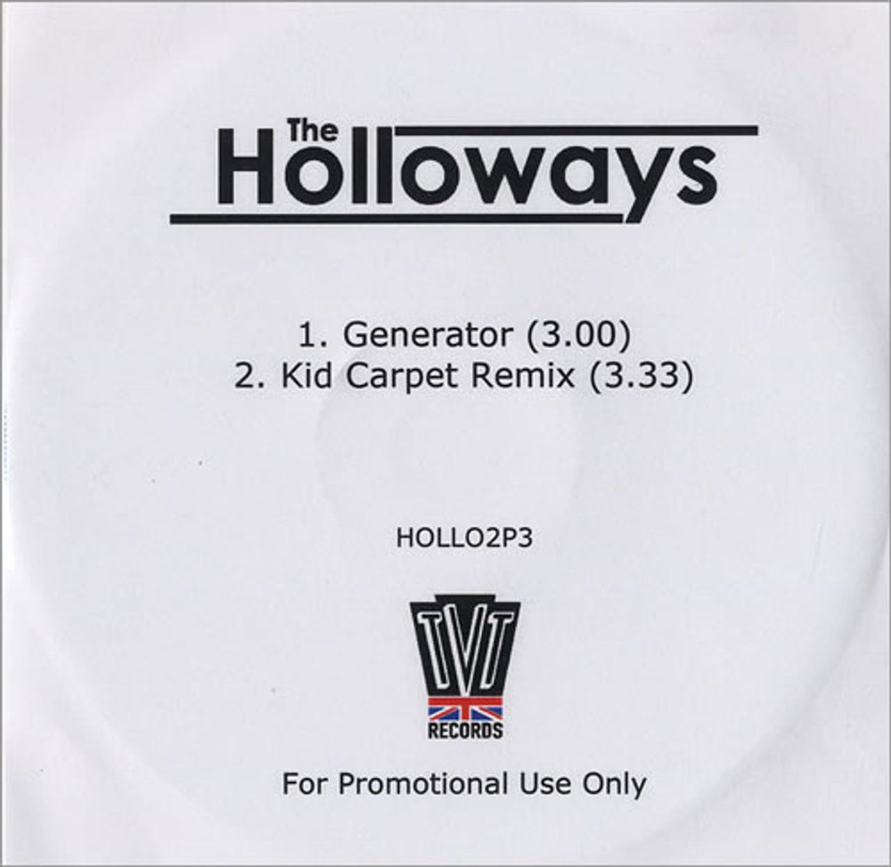 The Holloways Generator UK Promo CD-R acetate CD-R ACETATE