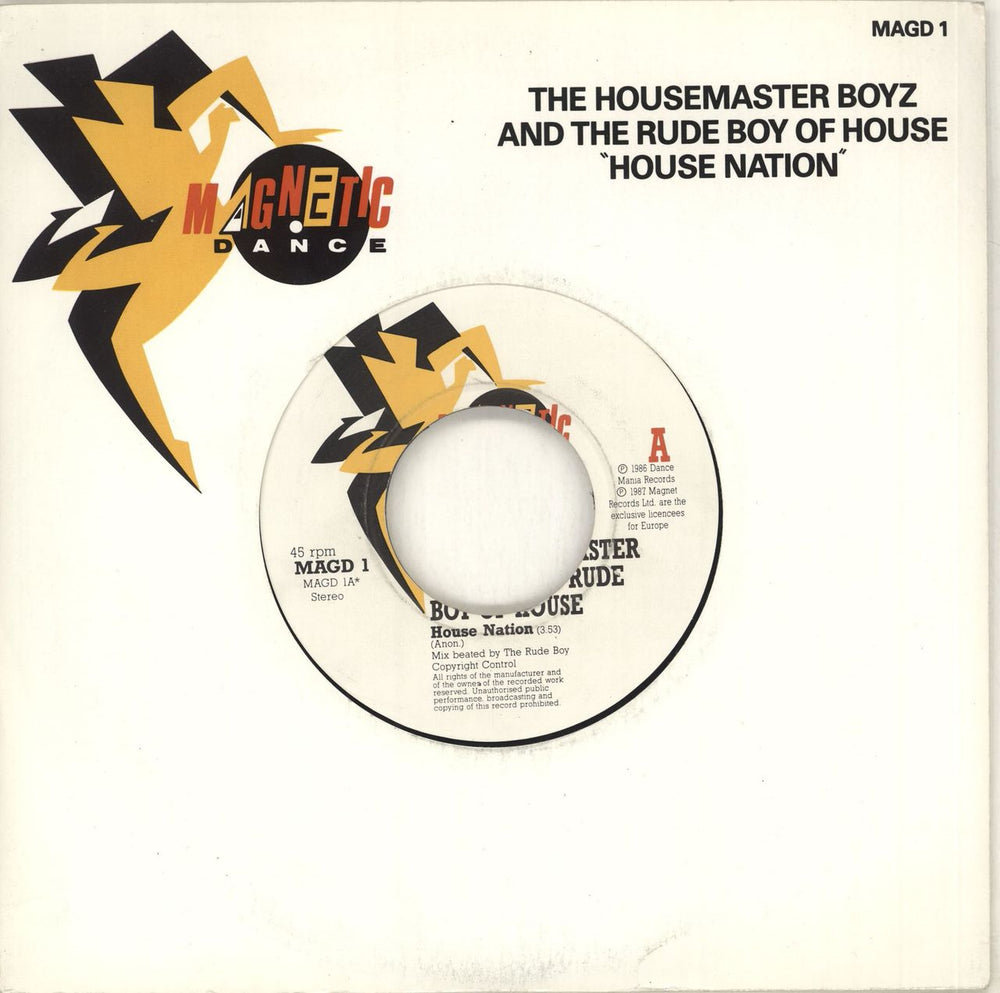 The Housemaster Boyz House Nation - Jukebox UK 7" vinyl single (7 inch record / 45) MAGD1