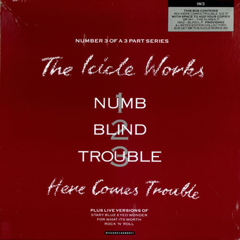 The Icicle Works Here Comes Trouble - Box UK 12" vinyl single (12 inch record / Maxi-single) IW3