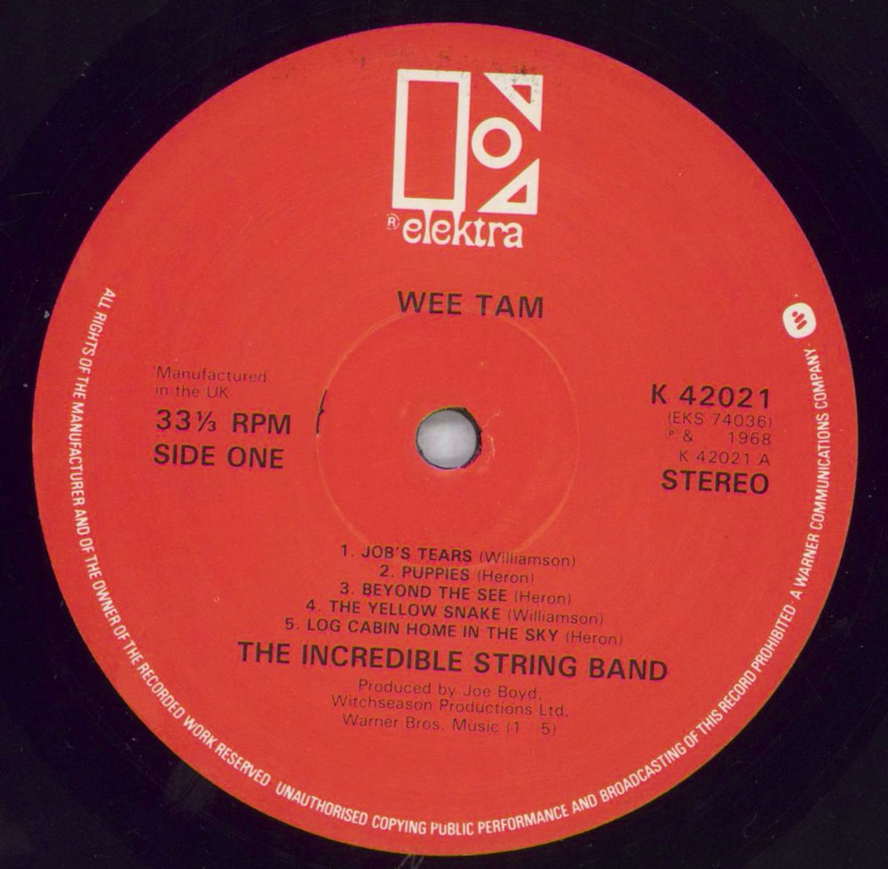 The Incredible String Band Wee Tam German vinyl LP album (LP record) ISTLPWE533320