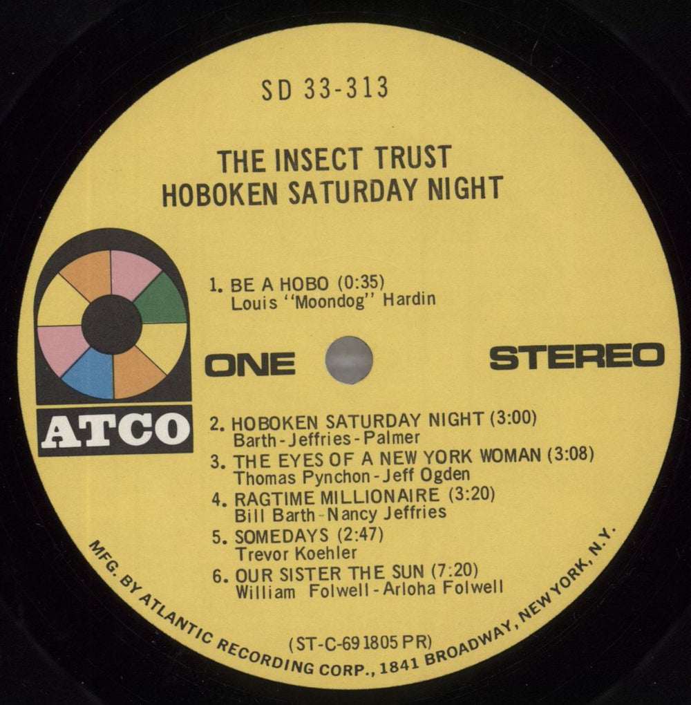 The Insect Trust Hoboken Saturday Night - 1st US vinyl LP album (LP record) IN0LPHO823980