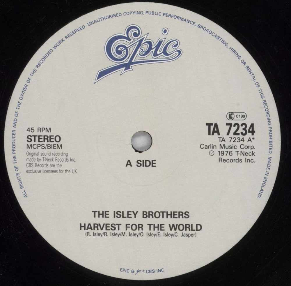 The Isley Brothers Harvest For The World UK 12" vinyl single (12 inch record / Maxi-single) ISR12HA827294