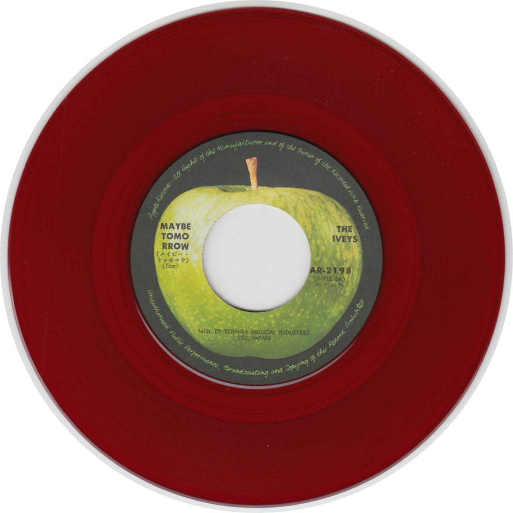 The Iveys Maybe Tomorrow - Red Vinyl Japanese 7" vinyl single (7 inch record / 45) IVY07MA323783