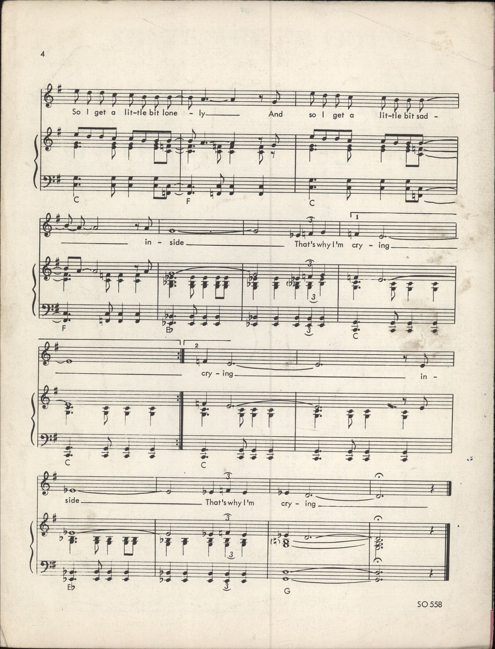 The Ivy League That's Why I'm Crying UK sheet music