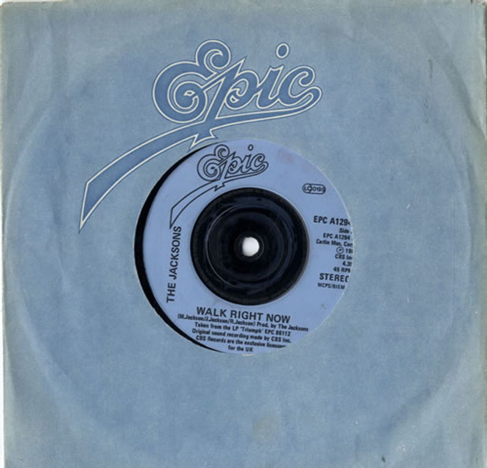 The Jackson Five Walk Right Now - Injection label UK 7" vinyl single (7 inch record / 45) EPCA1294