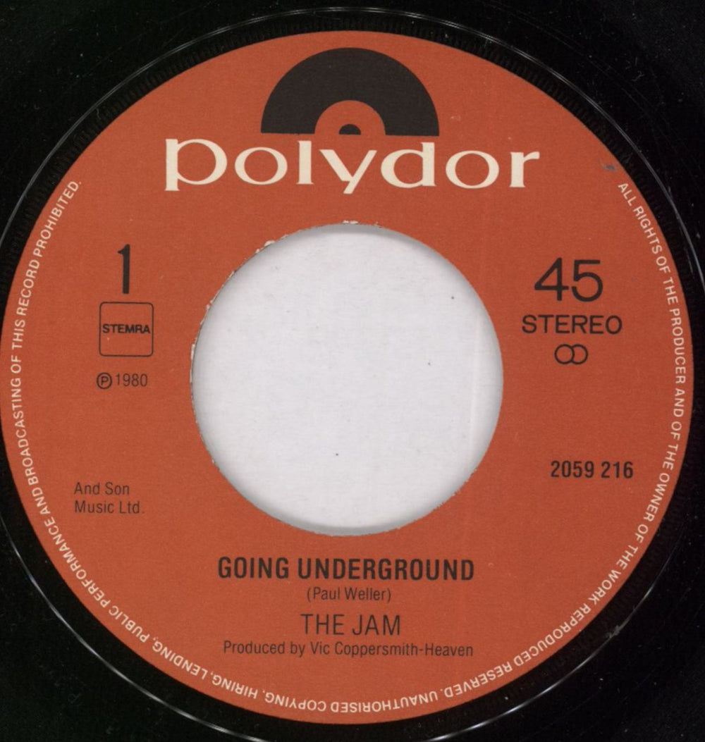 The Jam Going Underground - VG Sleeve Dutch 7" vinyl single (7 inch record / 45) JAM07GO829168