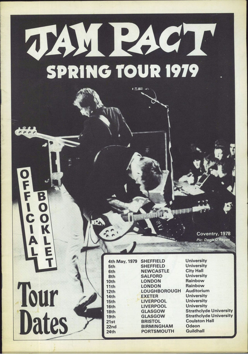 The Jam Jam Pact - Spring Tour 1979 UK tour programme TOUR PROGRAMME