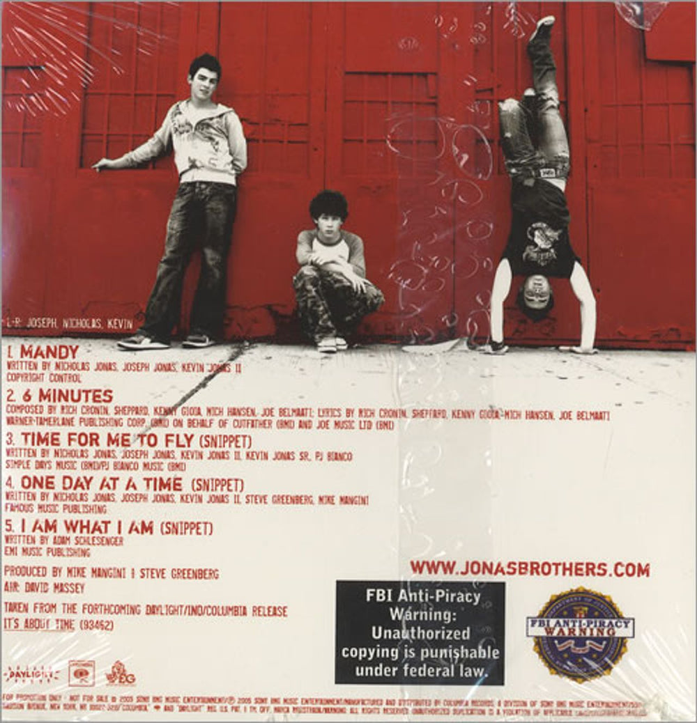 The Jonas Brothers Sampler US Promo CD single (CD5 / 5") TYJC5SA468833