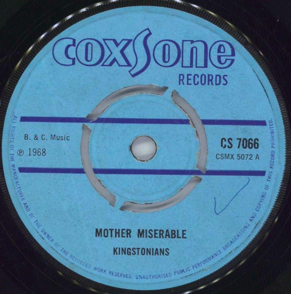 The Kingstonians Mother Miserable UK 7" vinyl single (7 inch record / 45) CS7066