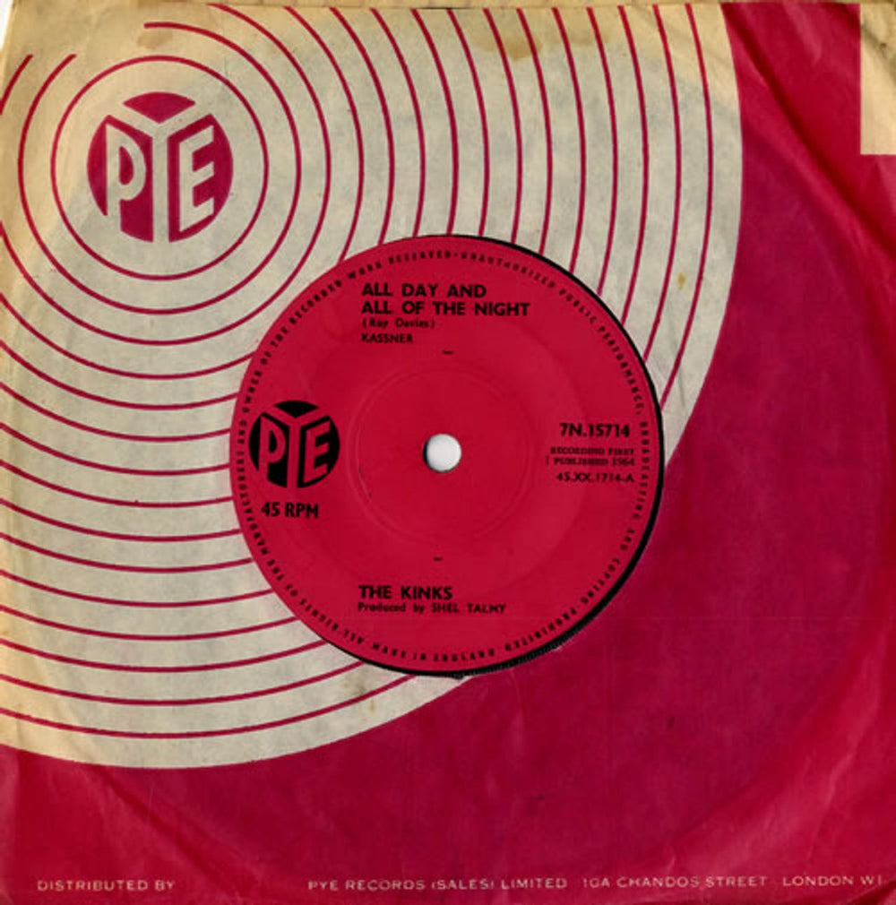 The Kinks All Day And All Of The Night - Solid UK 7" vinyl single (7 inch record / 45) 7N.15714