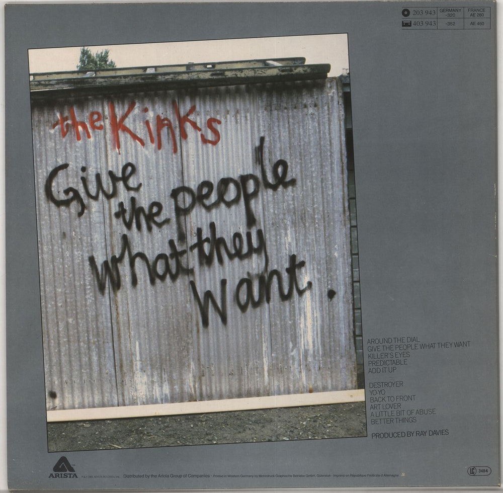 The Kinks Give The People What They Want German vinyl LP album (LP record)