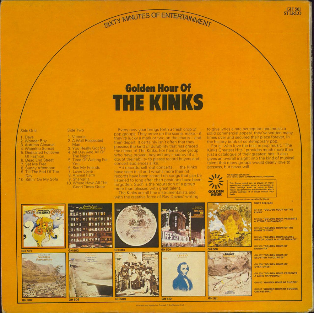 The Kinks Golden Hour Of The Kinks - 1st UK vinyl LP album (LP record)