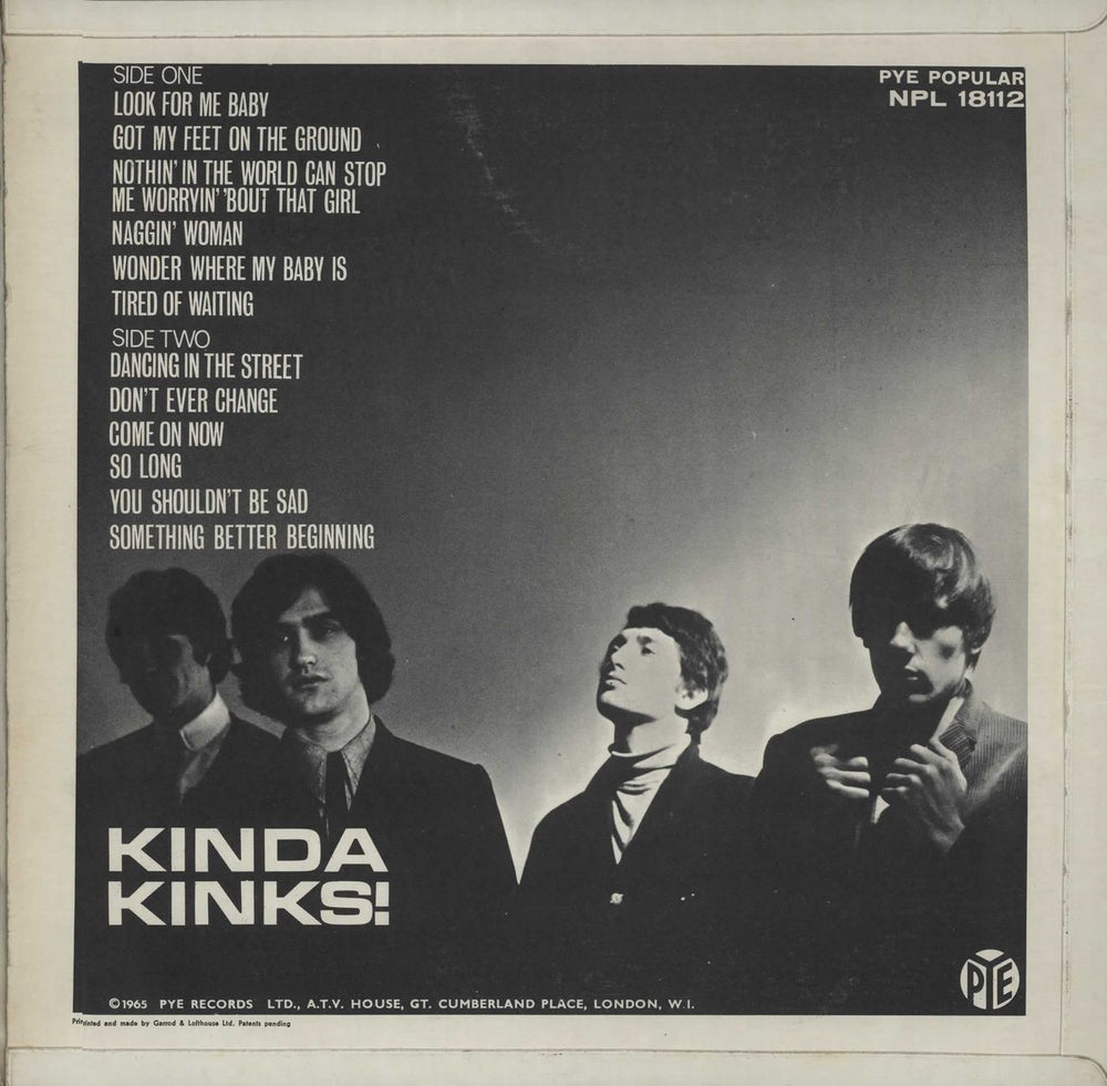 The Kinks Kinda Kinks - 1st - EX UK vinyl LP album (LP record)