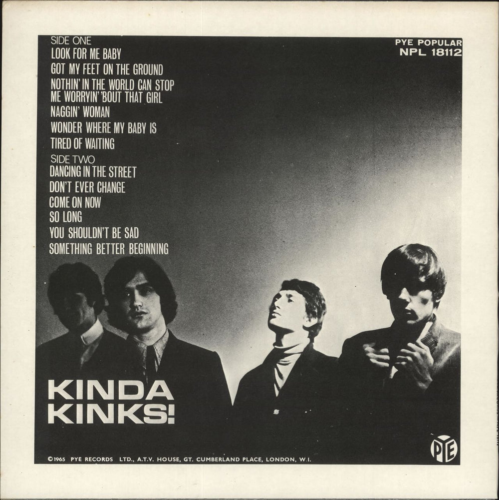 The Kinks Kinda Kinks UK vinyl LP album (LP record)