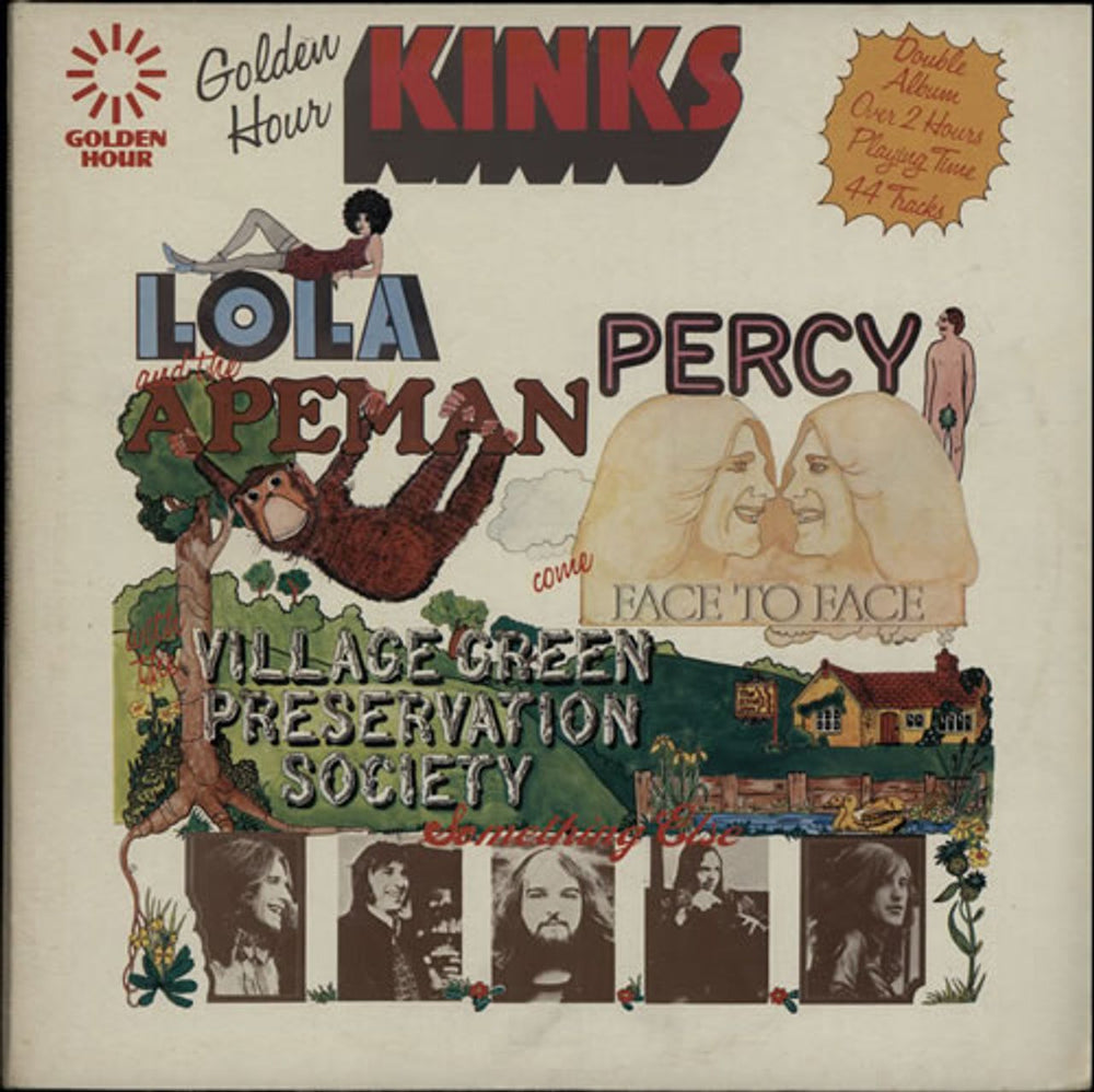 The Kinks Lola, Percy & The Apemen Come Face To Face With The Village Green Preservation Society UK 2-LP vinyl record set (Double LP Album) GHD50