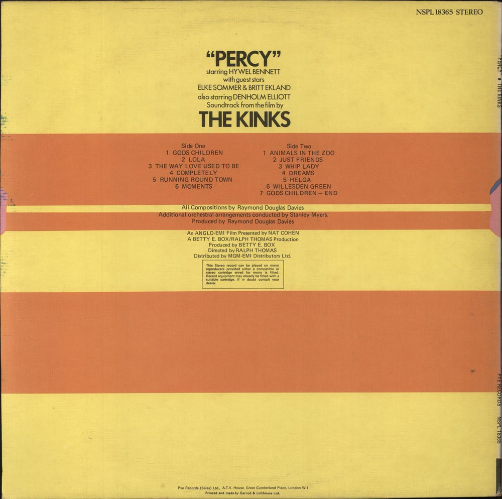 The Kinks Percy - 2nd UK vinyl LP album (LP record)