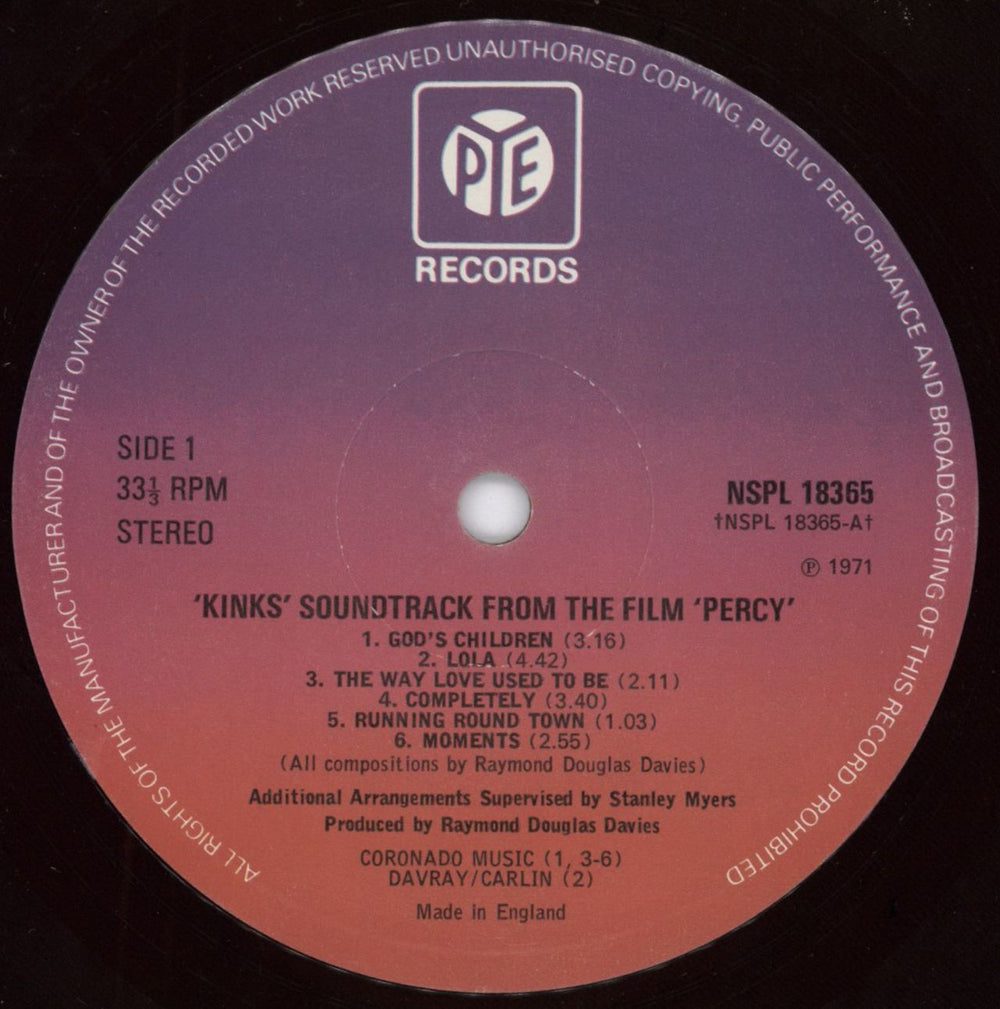 The Kinks Percy - 2nd UK vinyl LP album (LP record) KINLPPE104022