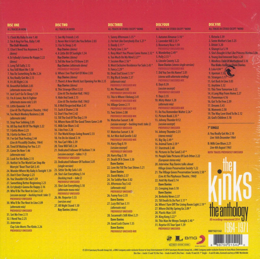 The Kinks The Anthology 1964-1971 - Sealed UK CD Album Box Set 888750215420