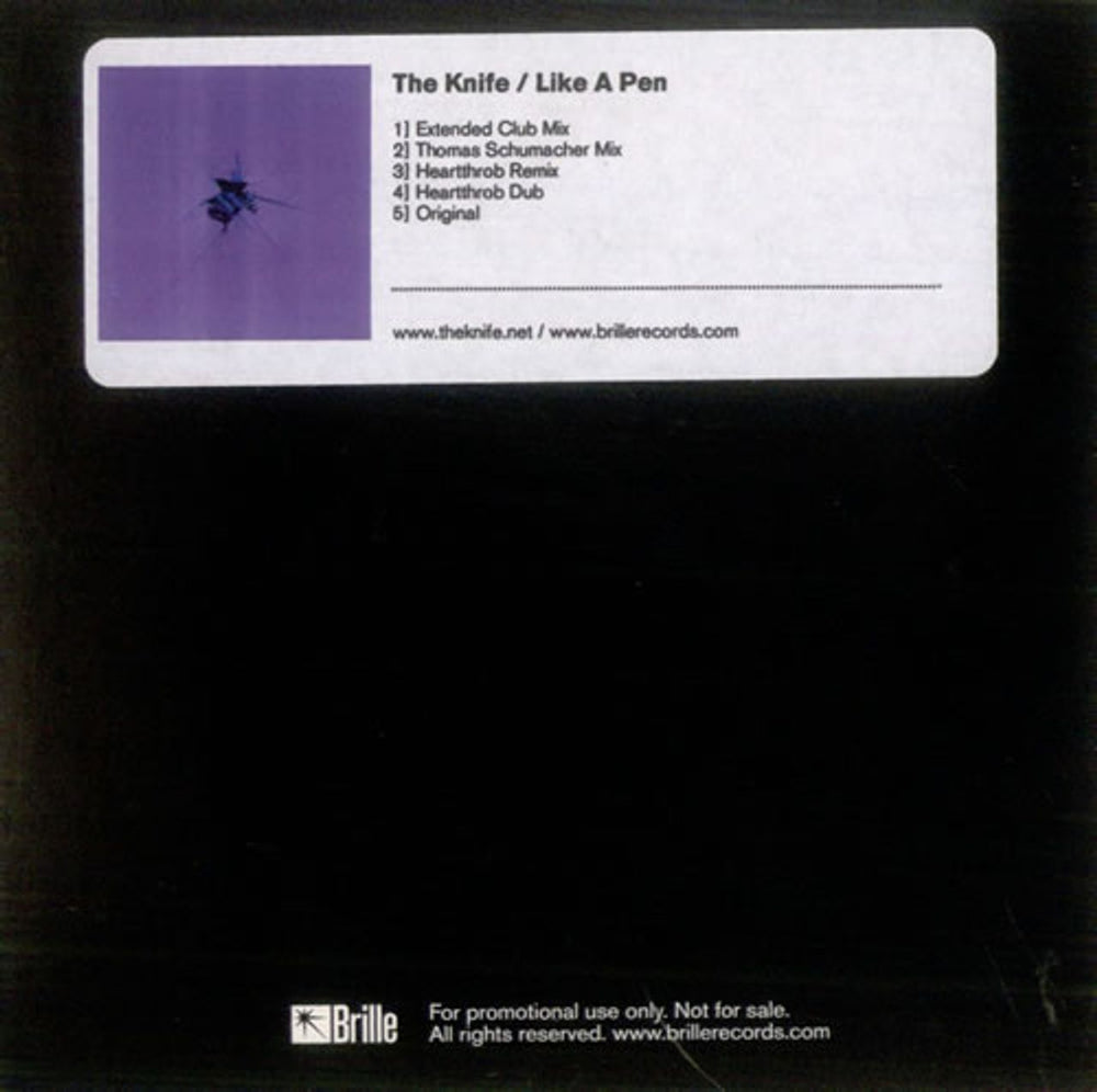 The Knife Like A Pen UK Promo CD-R acetate CD-R ACETATE