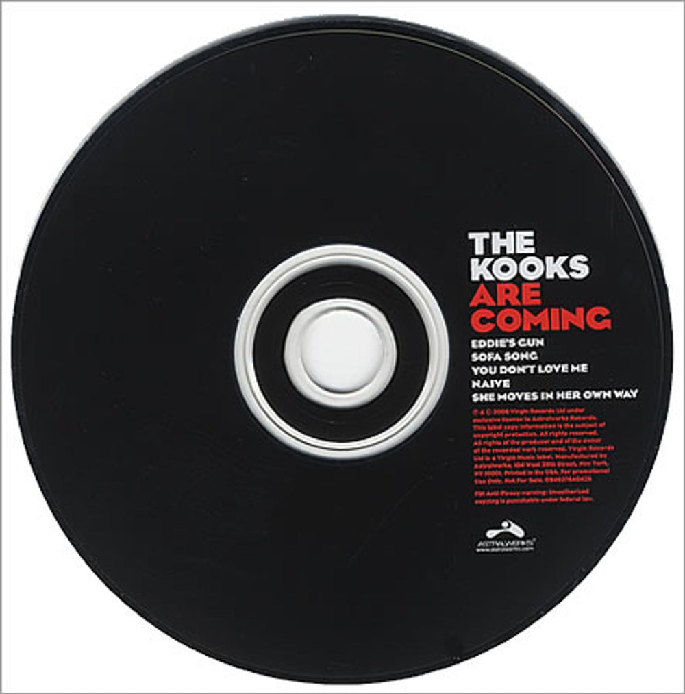 The Kooks The Kooks Are Coming US Promo CD single (CD5 / 5") C90606-10