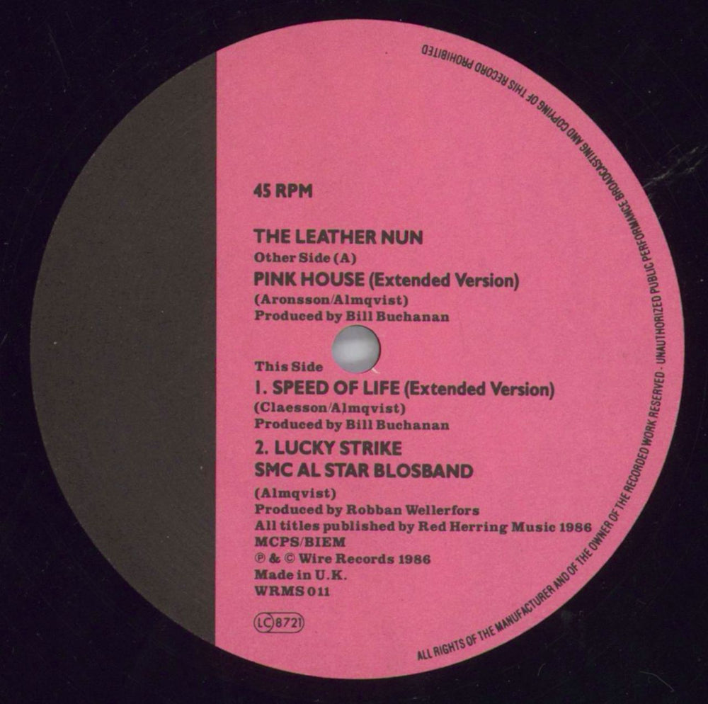 The Leather Nun Pink House UK 12" vinyl single (12 inch record / Maxi-single) LNU12PI820029