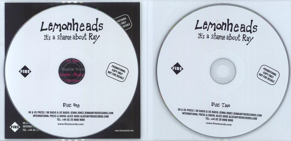 The Lemonheads It's A Shame About Ray UK Promo CD-R acetate