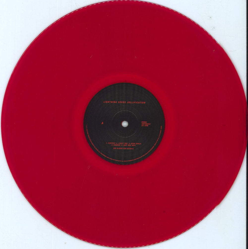 The Lightning Seeds Jollification - Red Vinyl + 7" - EX UK vinyl LP album (LP record) SEELPJO800029