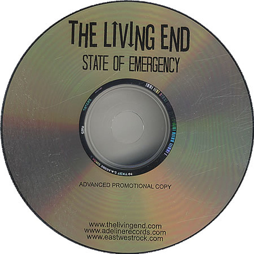 The Living End State Of Emergency US Promo CD album (CDLP) 4ADN2