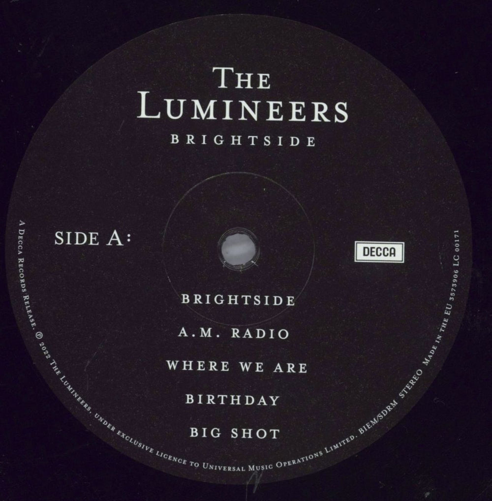 The Lumineers Brightside UK vinyl LP album (LP record) W7ILPBR823755