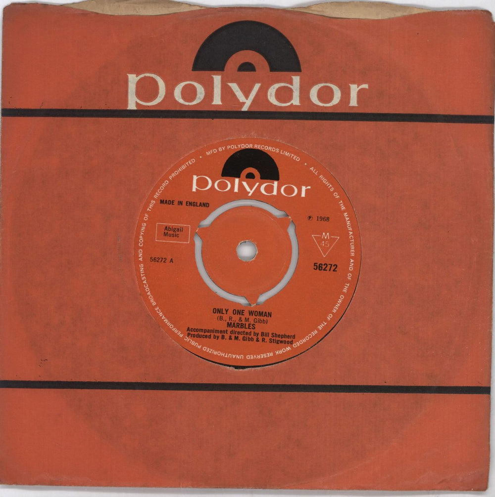 The Marbles (60s) Only One Woman - 3pr UK 7" vinyl single (7 inch record / 45) 56272