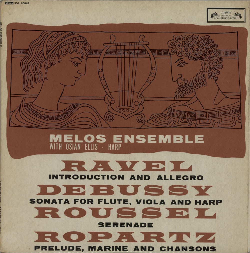 The Melos Ensemble Ravel / Debussy / Roussel / Ropartz - 1st UK vinyl LP album (LP record) SOL60048