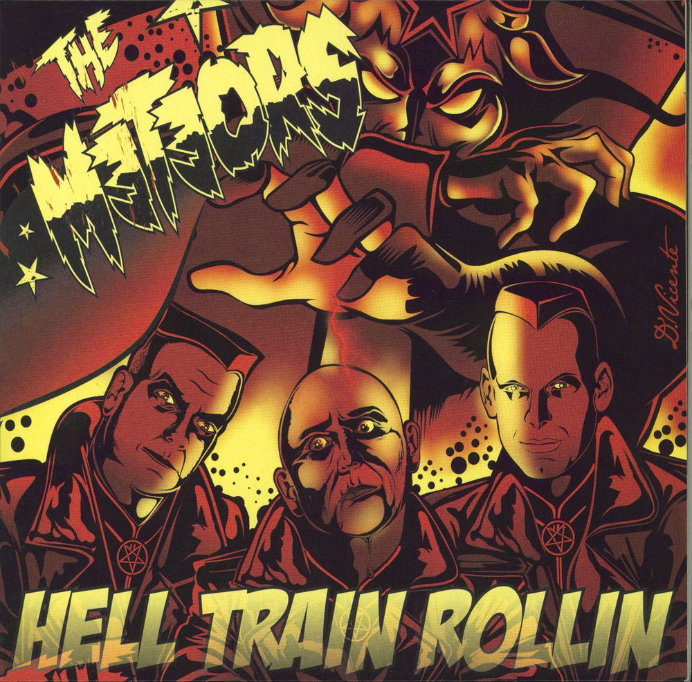 The Meteors (80s) Hell Train Rollin' - Neon Orange Vinyl German vinyl LP album (LP record) SRE521LP