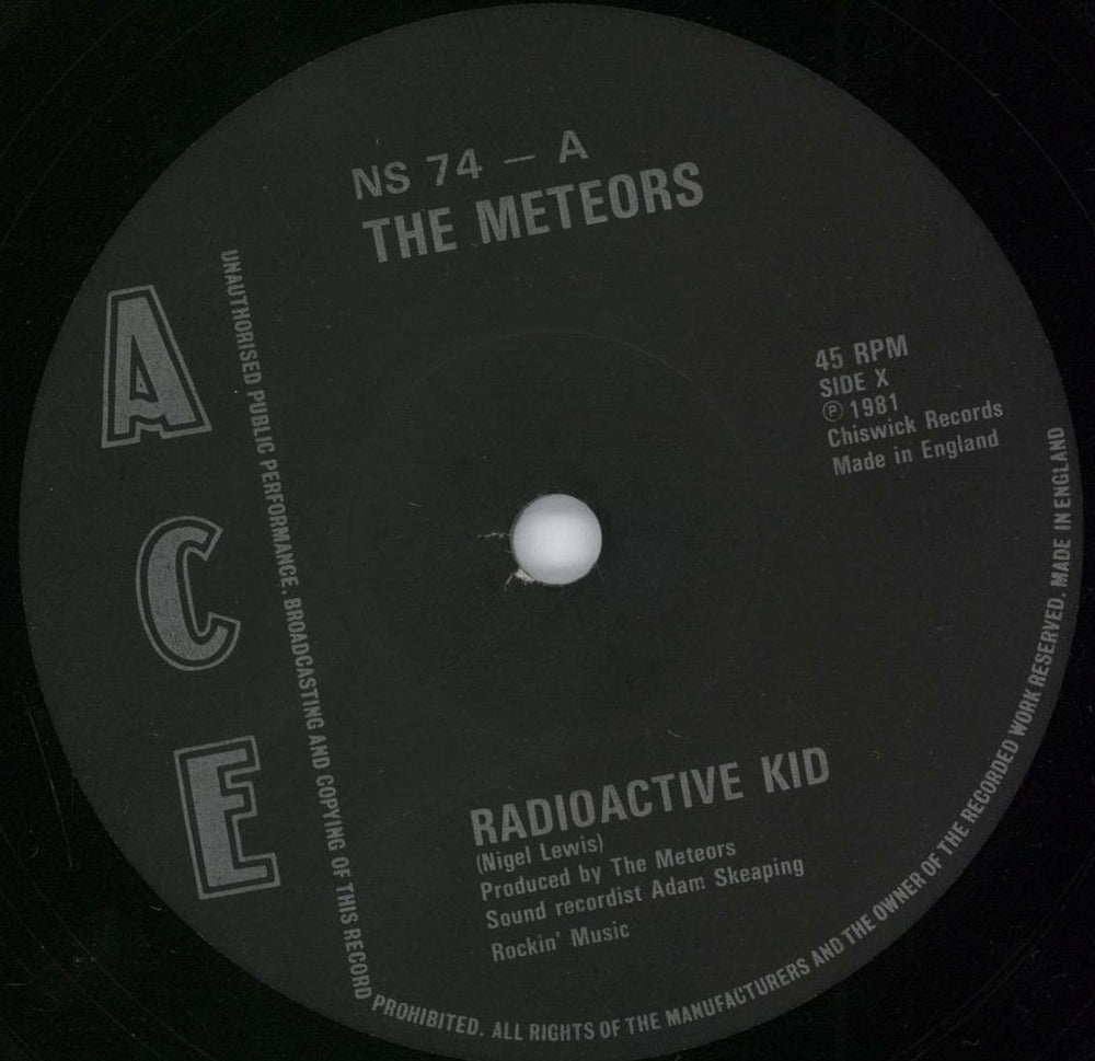 The Meteors (80s) Radioactive Kid - 2nd UK 7" vinyl single (7 inch record / 45) TEO07RA284722