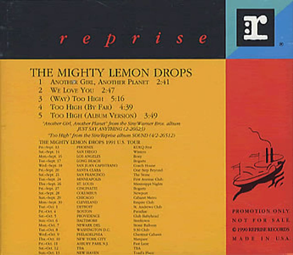 The Mighty Lemon Drops Another Girl Another Planet US Promo CD single (CD5 / 5") MLDC5AN30198