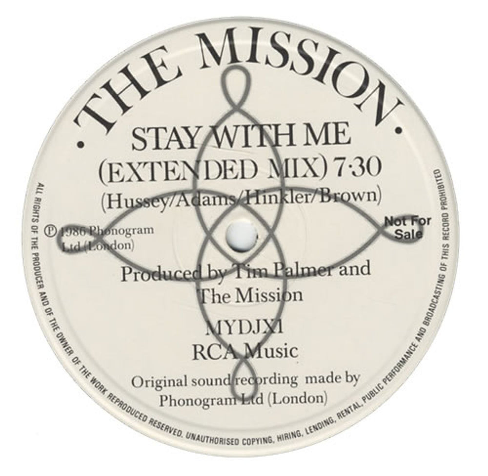 The Mission Stay With Me UK Promo 12" vinyl single (12 inch record / Maxi-single) MYDJX1