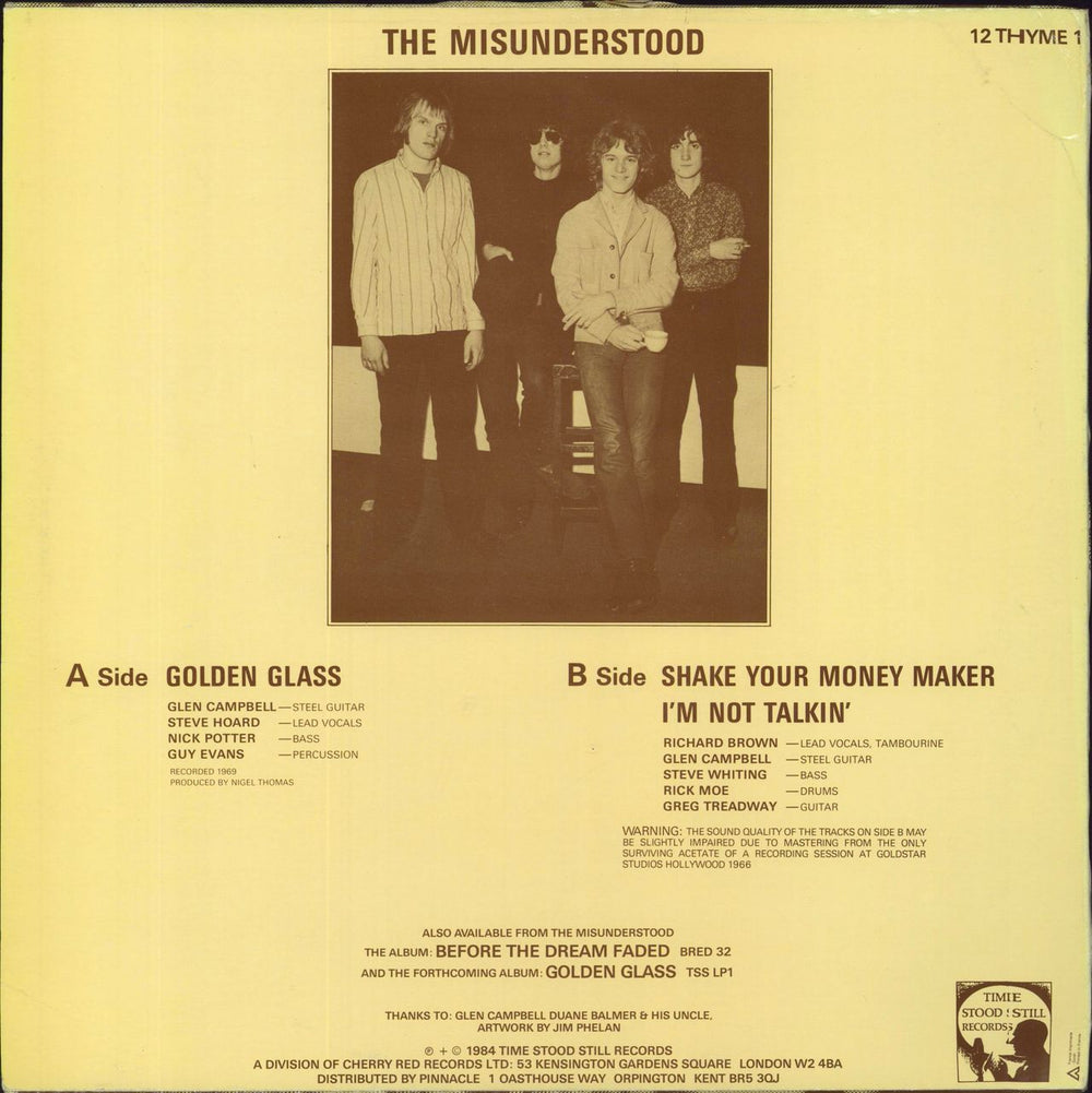 The Misunderstood Golden Glass UK 12" vinyl single (12 inch record / Maxi-single)